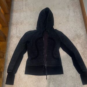 Lululemon Scuba Full Zip Hoodie Heathered Charcoal Grey/Black